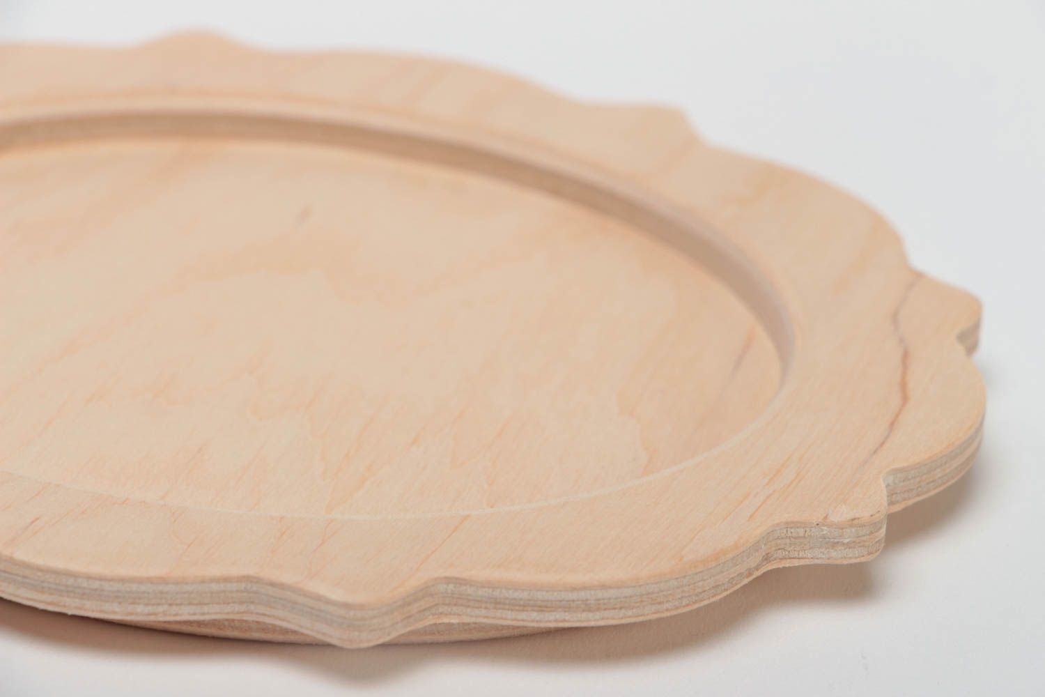 Forme en bois brut fait main à décorer ou peindre pour petit plat ovale photo 3