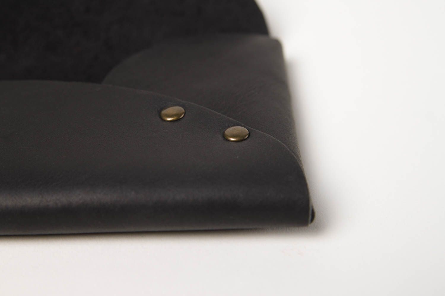 Кошелек ручной работы кожаный аксессуар черный кожаный кошелек-конверт фото 5