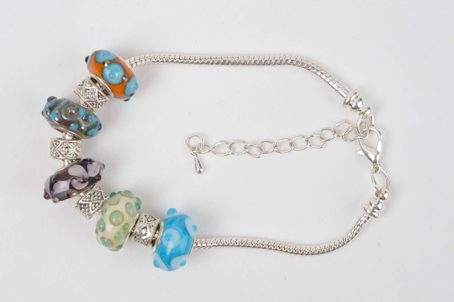 Beautiful handmade glass bracelet beaded wrist bracelet fashion accessories photo 3