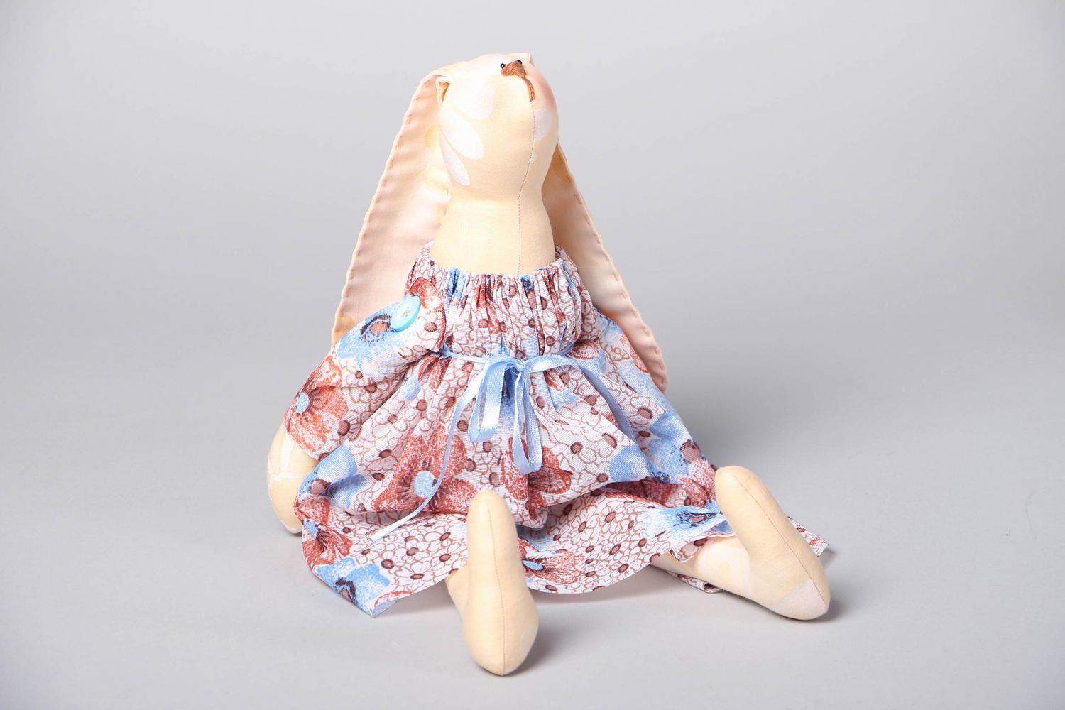 Handmade fabric toy Rabbit Marta in Dress photo 1