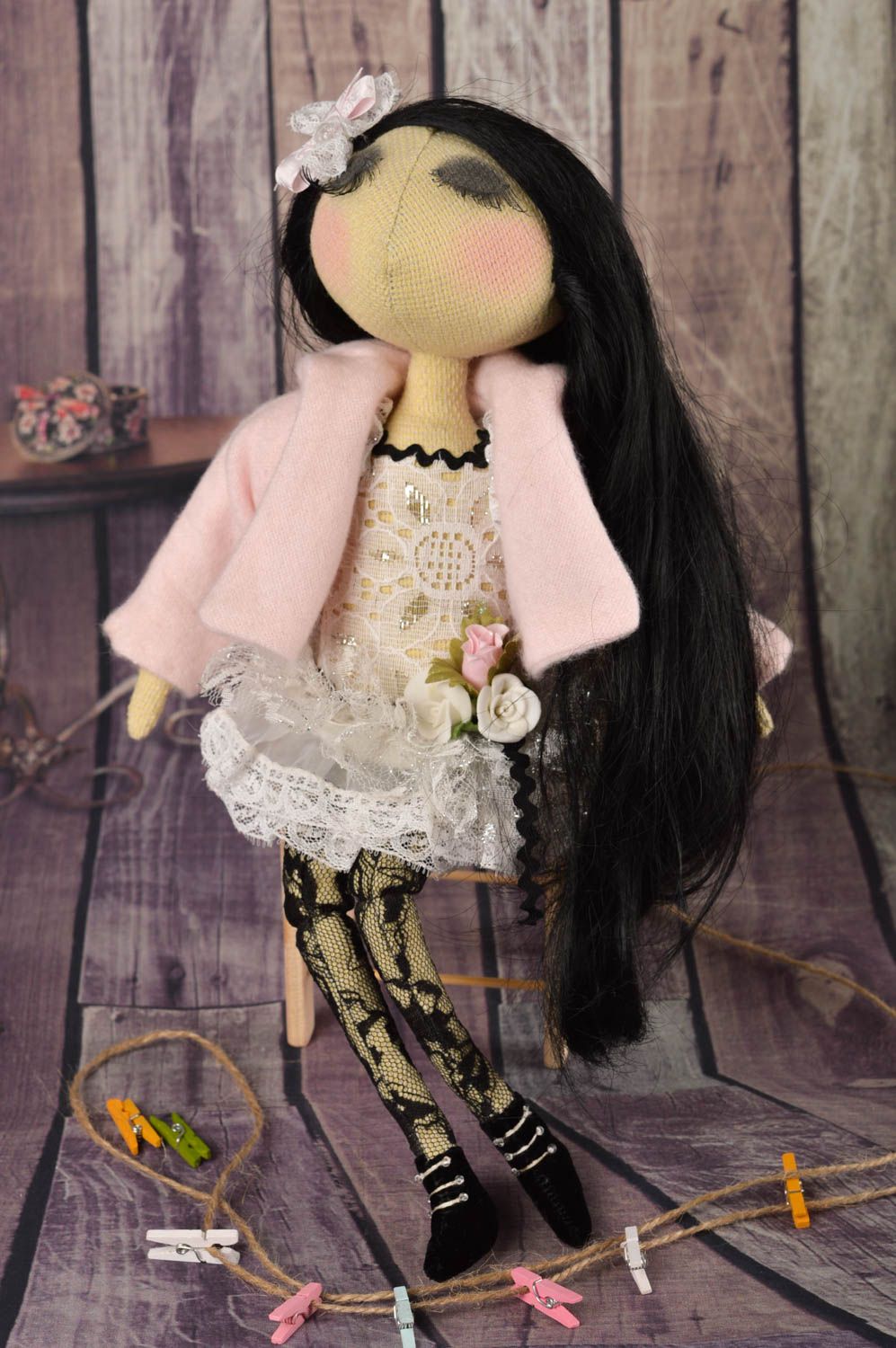 Кукла ручной работы красивая авторская кукла готическая леди тряпичная кукла фото 1