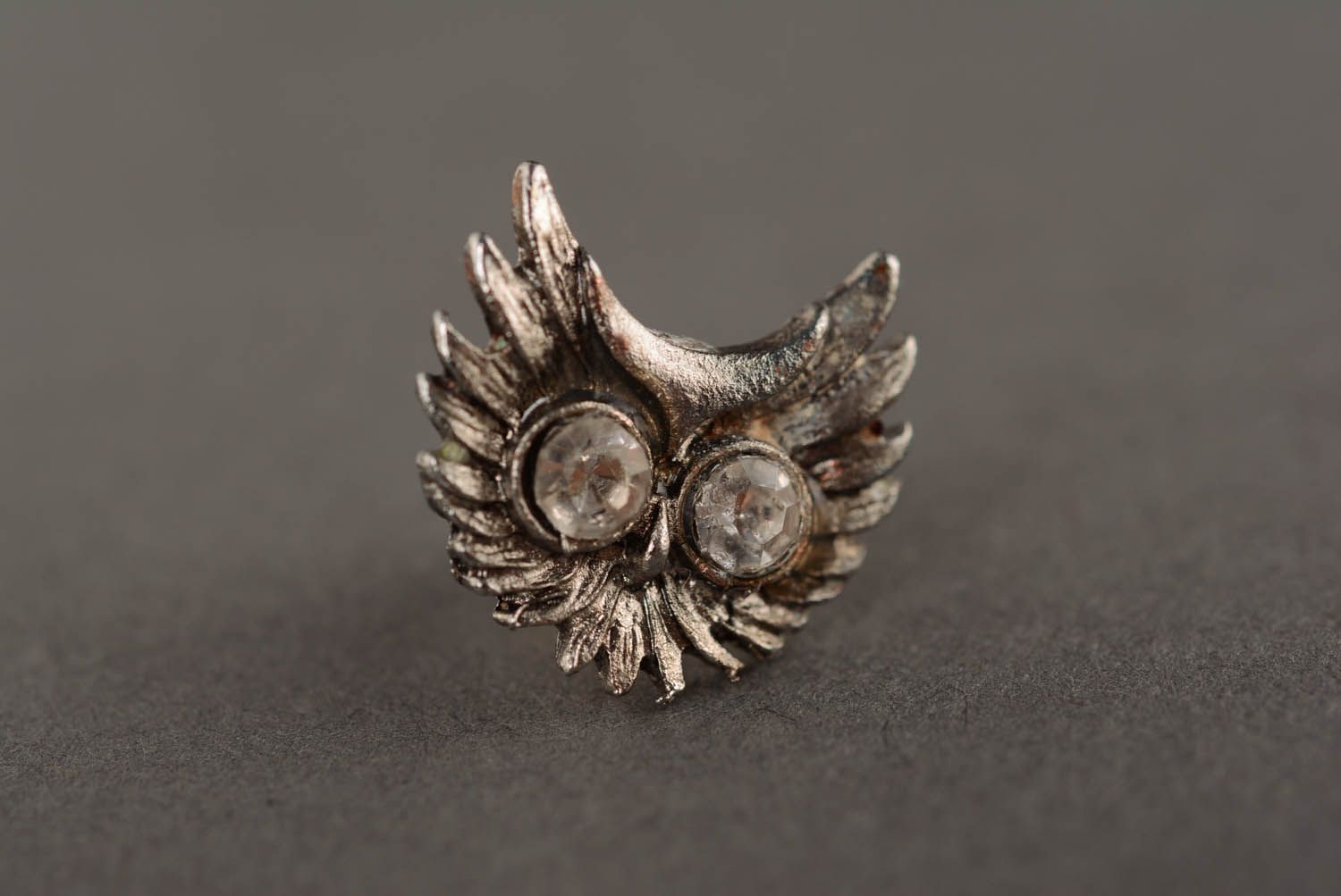 Metal earring Owl photo 2