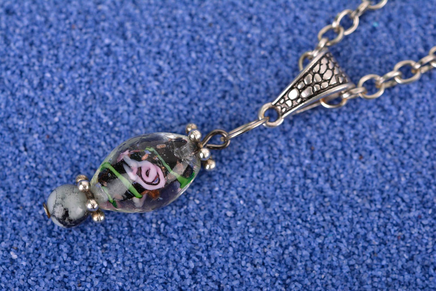 Handmade pendant glass pendant unusual pendant designer accessory elite jewelry photo 1
