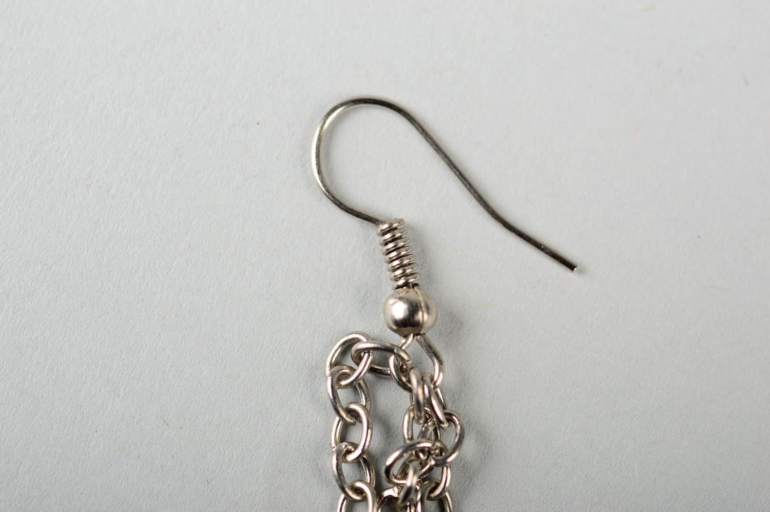Womens handmade metal earrings long chain earrings fashion accessories photo 5