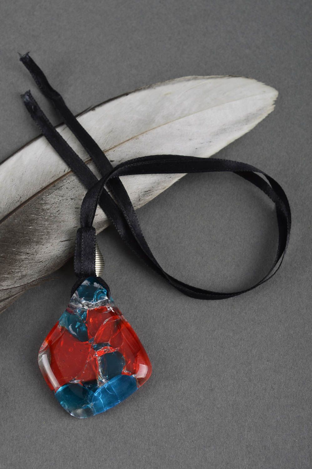 Handmade unusual glass pendant female cute accessory elegant jewelry for gift photo 1