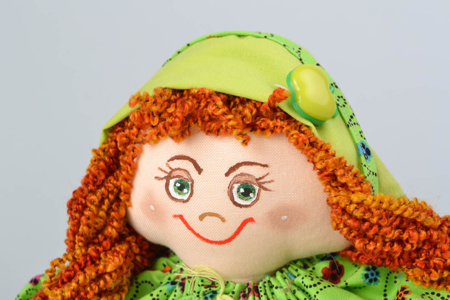Авторская кукла с рыжими волосами фото 3