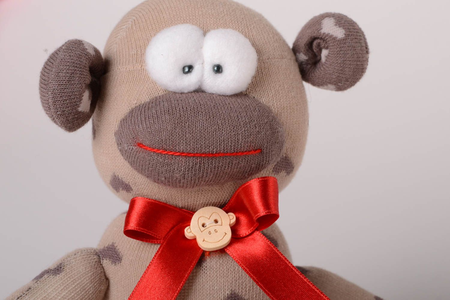 Детская игрушка handmade игрушка-животное мягкая игрушка серая обезьянка фото 5