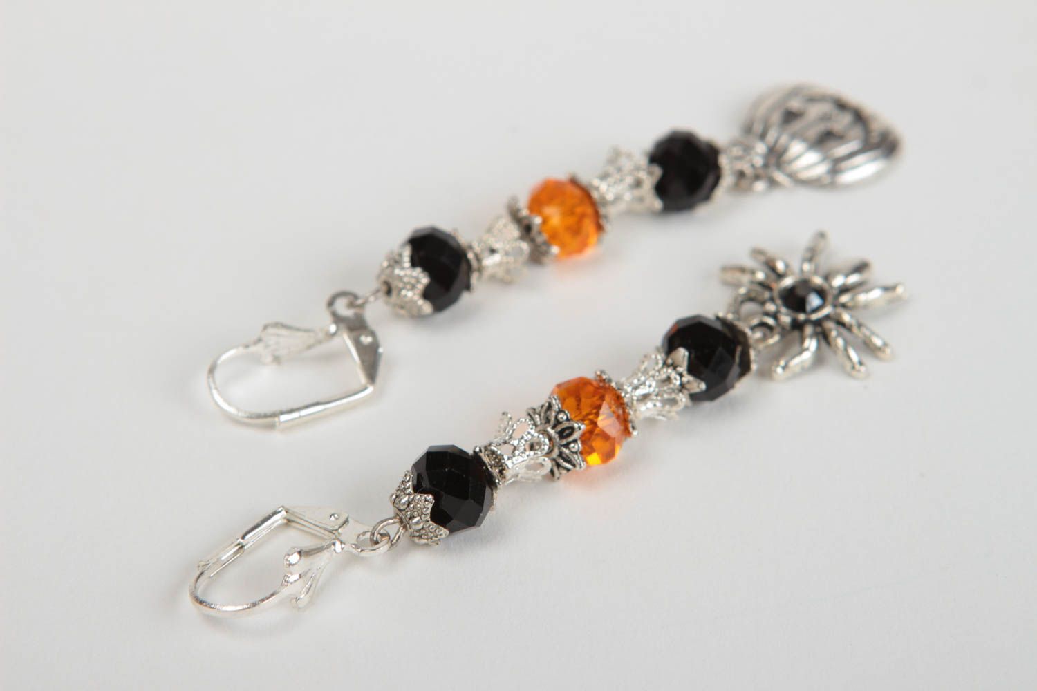 Beautiful handmade jewelry set crystal brooch and earrings fashion accessories photo 4