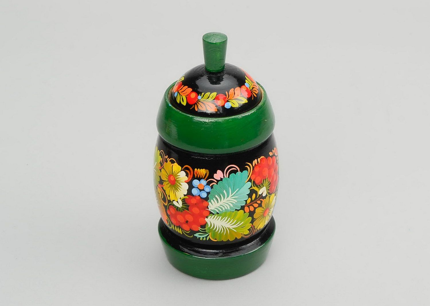 Container for dry goods with green rim small  photo 1