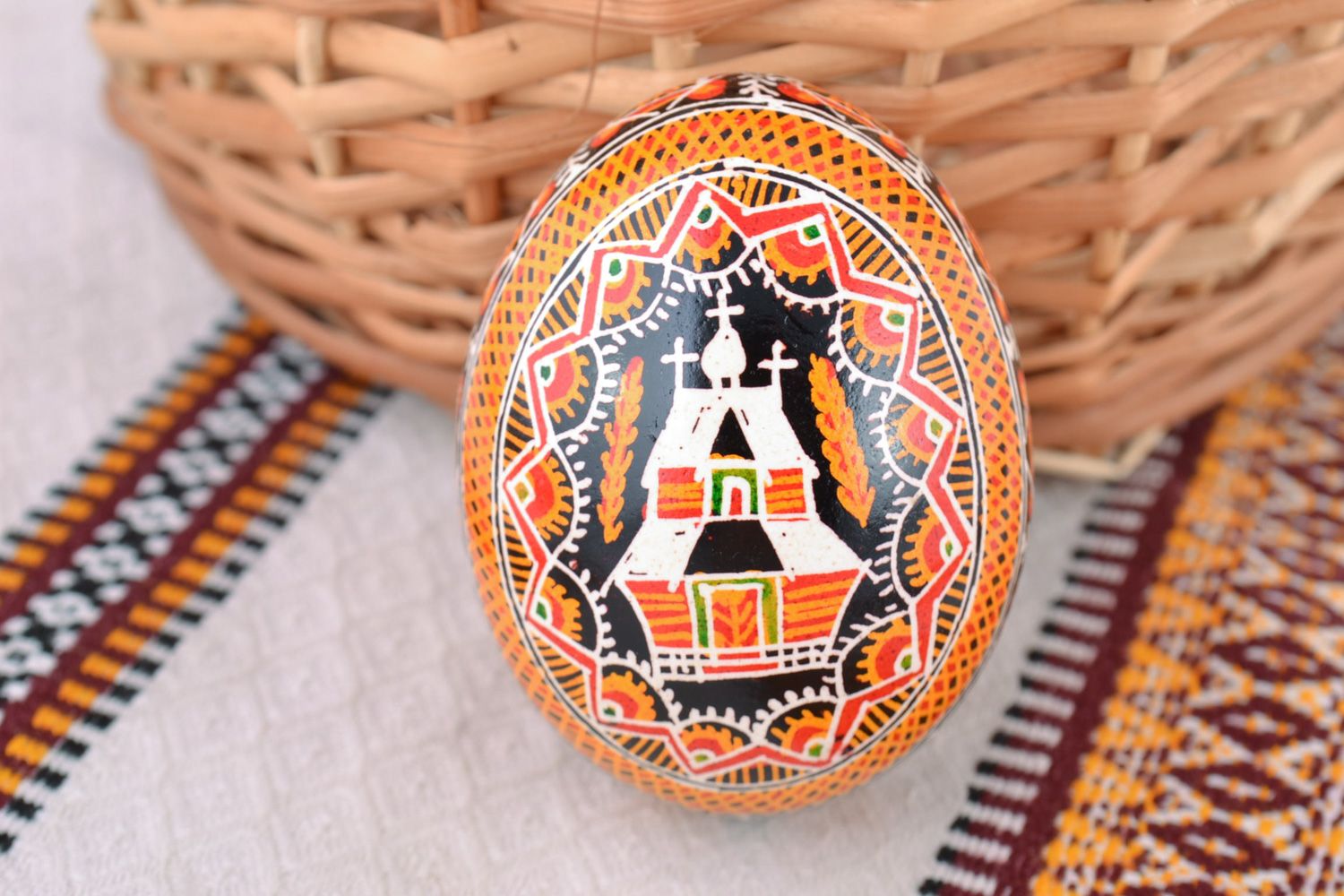 Handmade designer Easter chicken egg painted with acrylics photo 1