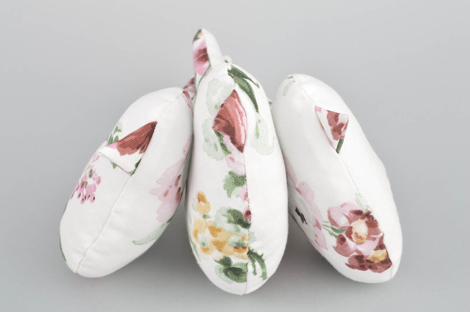 Set of 3 handmade designer scented fabric sachet pillows Birds for home decor photo 5