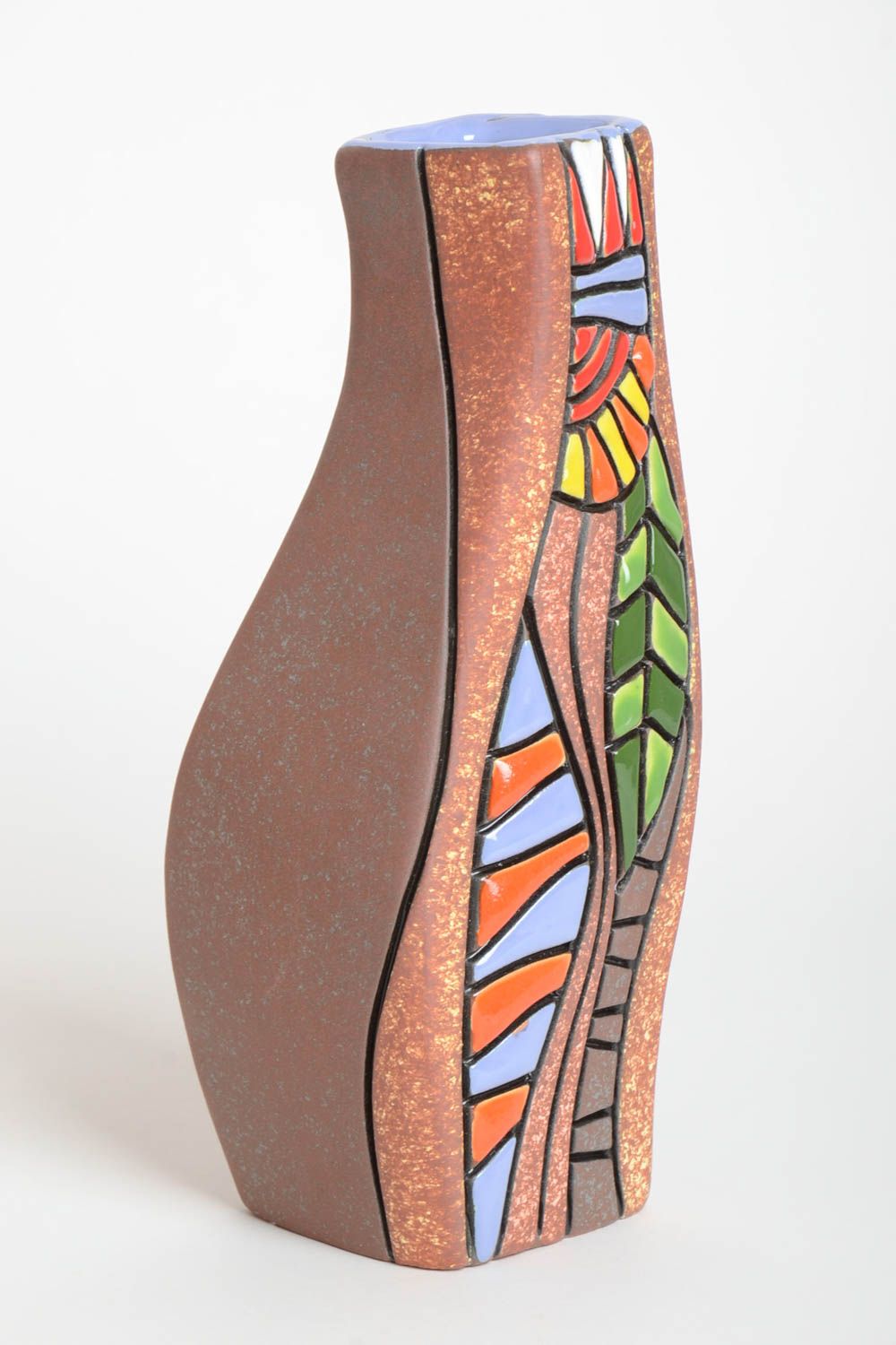 Vase argile fait main Déco maison de forme insolite design Cadeau original photo 2