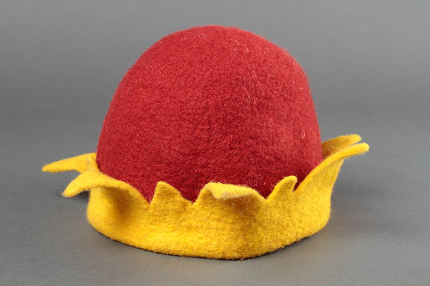 Winter handmade red hat yellow winter hat woolen hat felt hat designer hat  photo 3