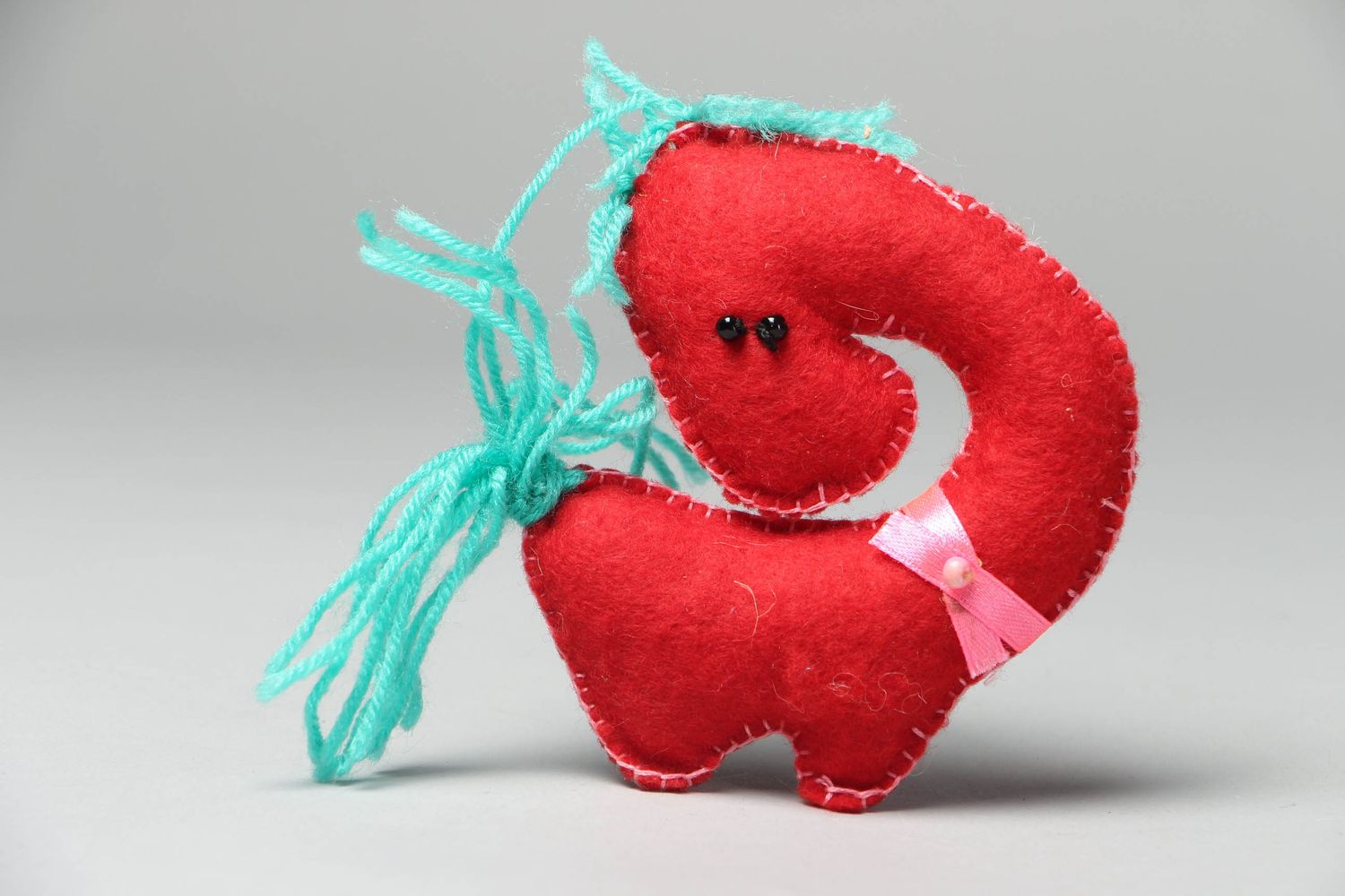 Handmade soft toy Red Horse photo 1