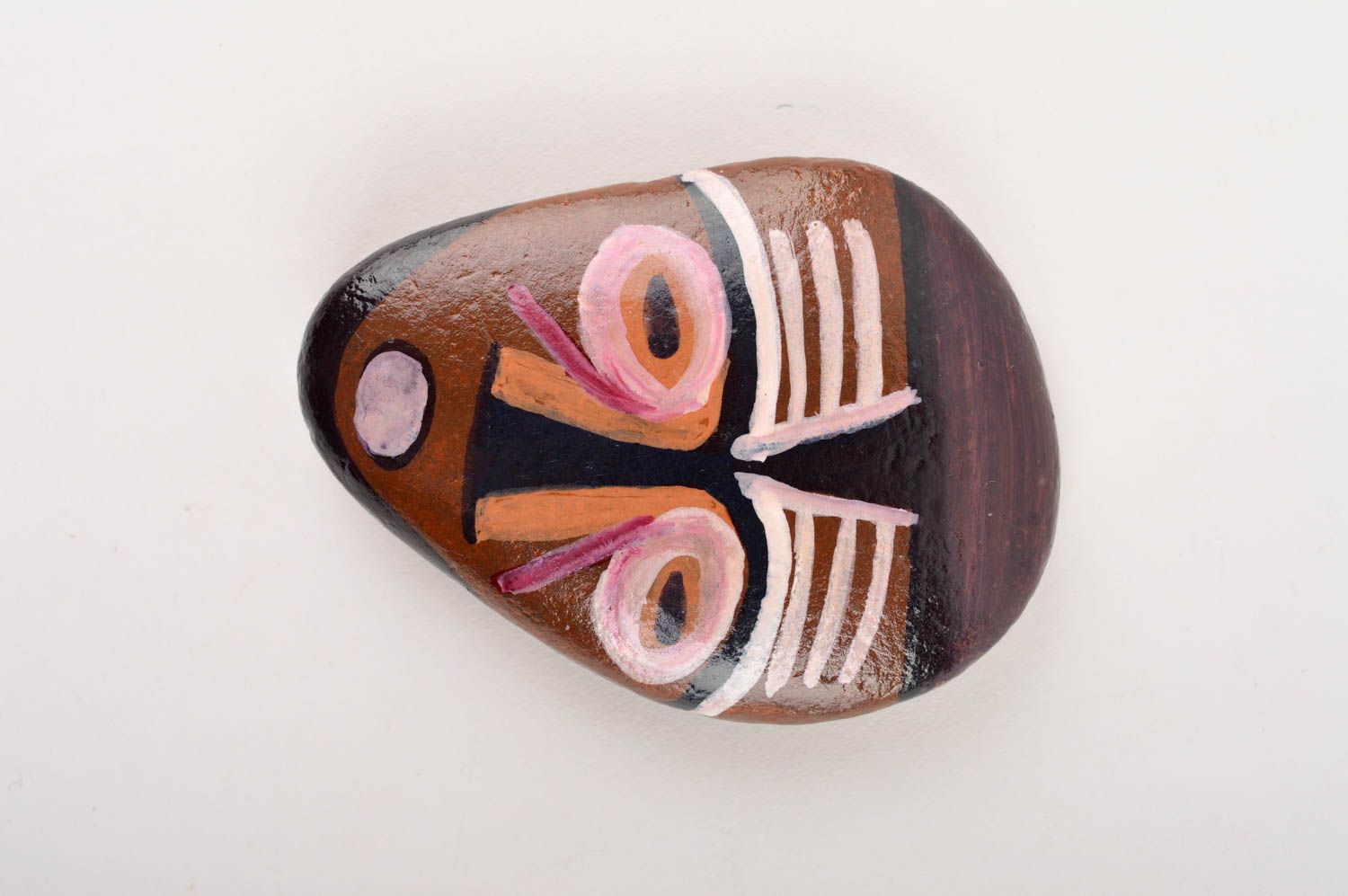 Раскрашенный камень ручной работы маска воин декор для дома морской камень фото 4