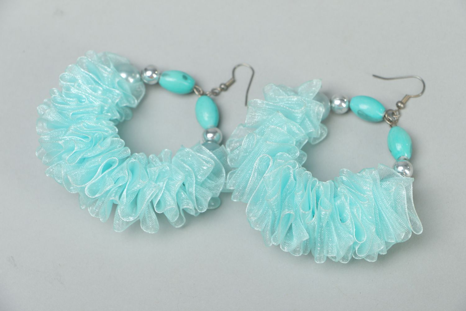 Earrings with satin ribbons photo 1