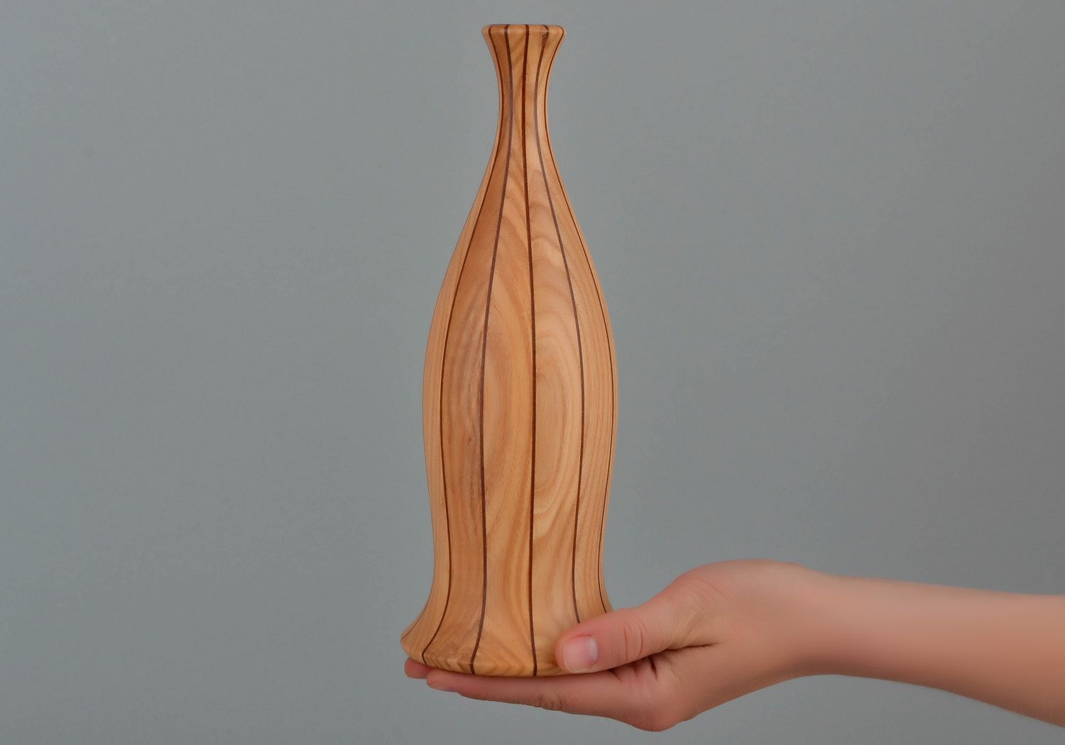 Vase décoratif segmenté en sycomore photo 5
