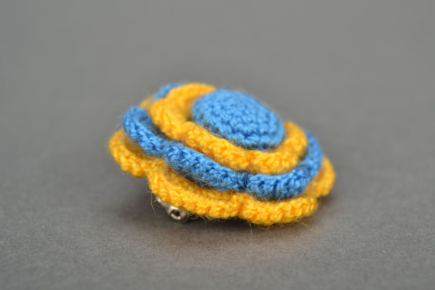 Homemade crochet brooch Flower photo 1