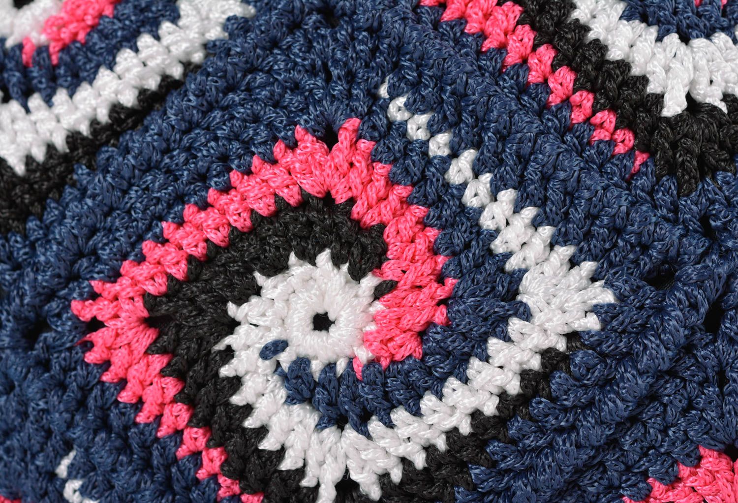 Colorful handmade designer crochet women's handbag with lining photo 3
