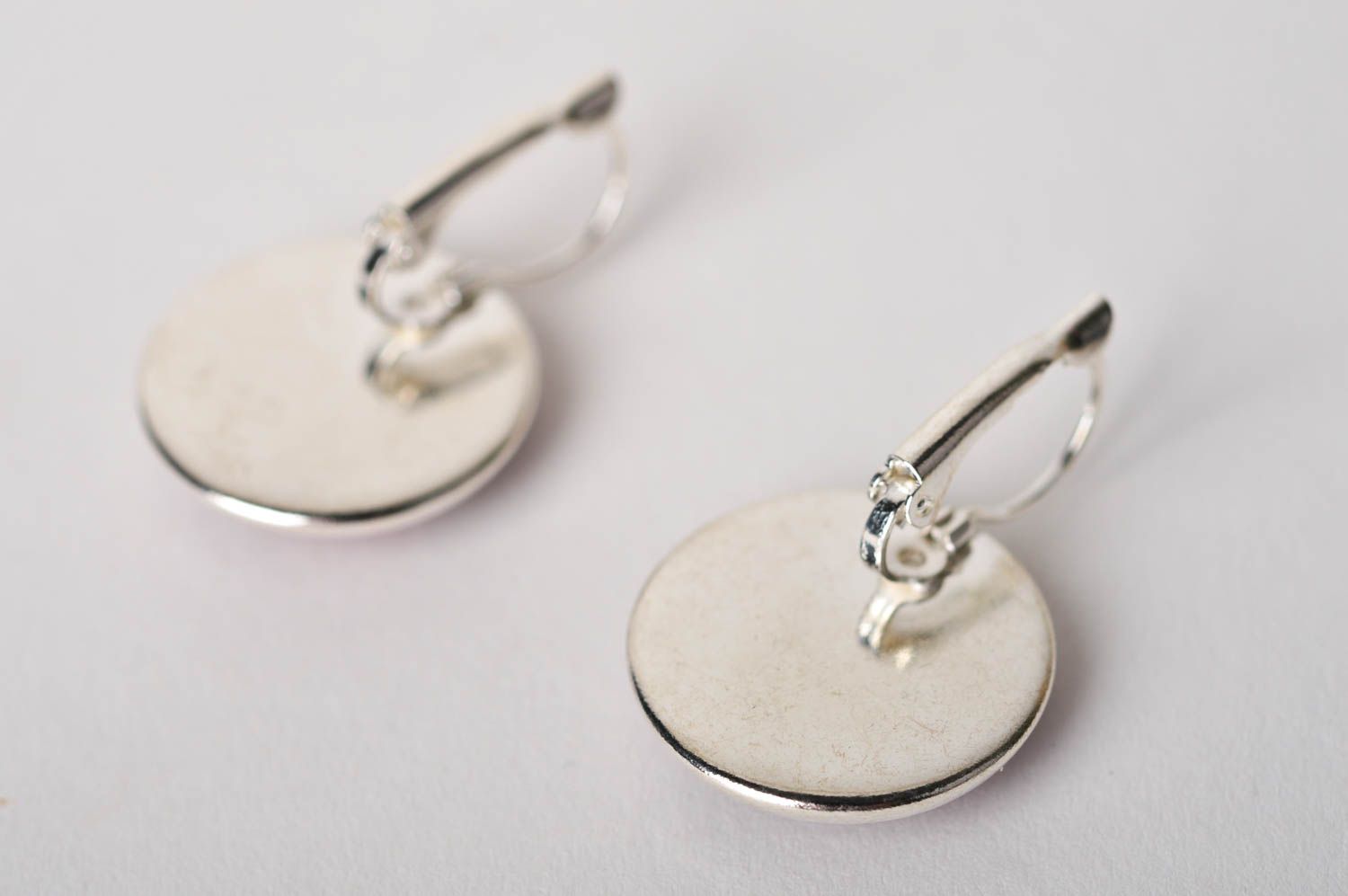 Handmade designer round earrings stylish cute jewelry metal earrings gift photo 4