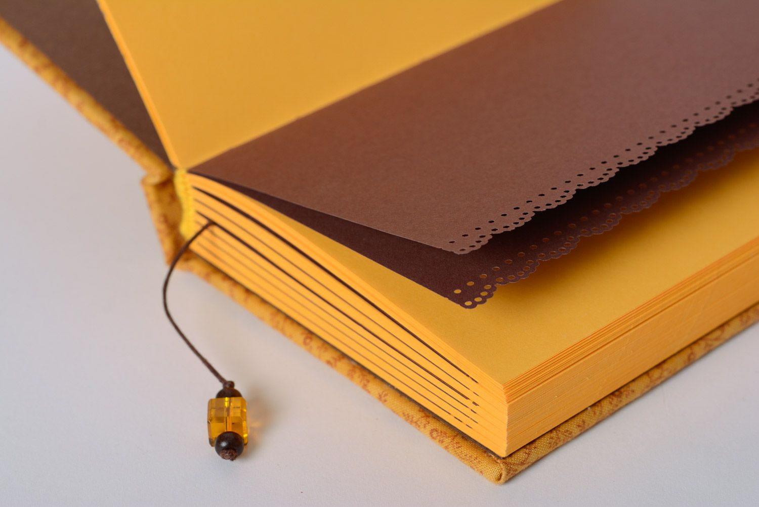 Handmade designer fabric cover notebook with beautiful bookmark photo 5