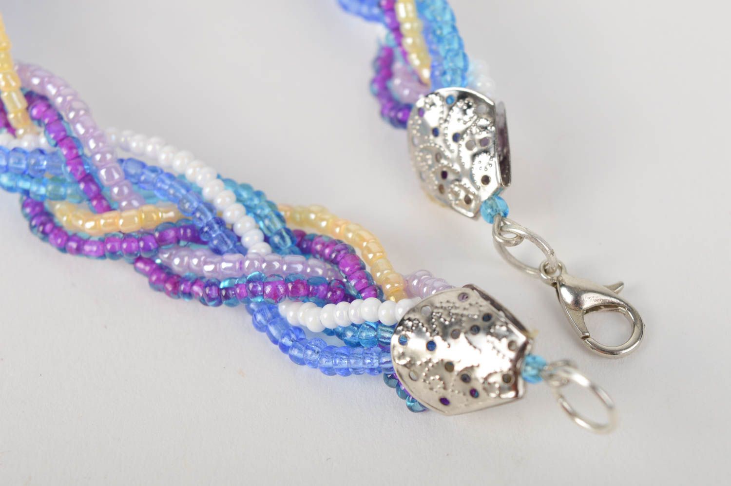 Beaded accessory hand crafted braided bracelet designer fashion jewelry photo 5