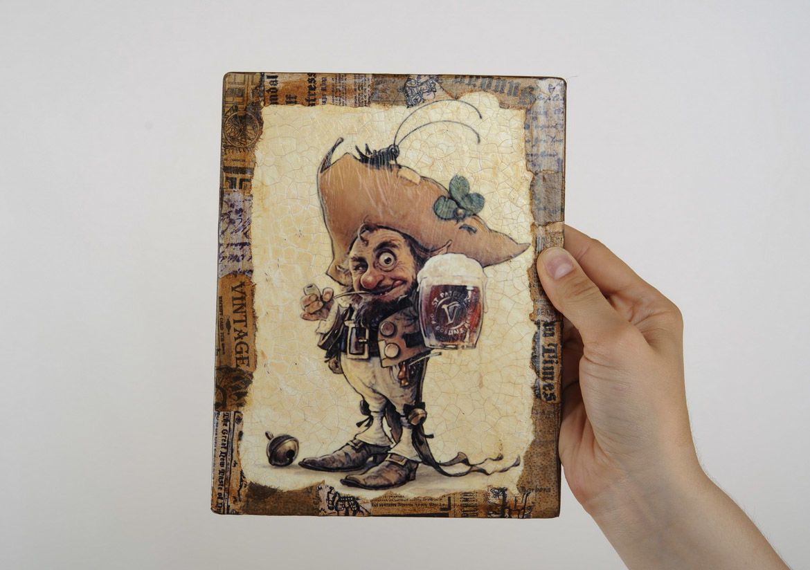Tableau décoratif en bois Gnome et grillon photo 5