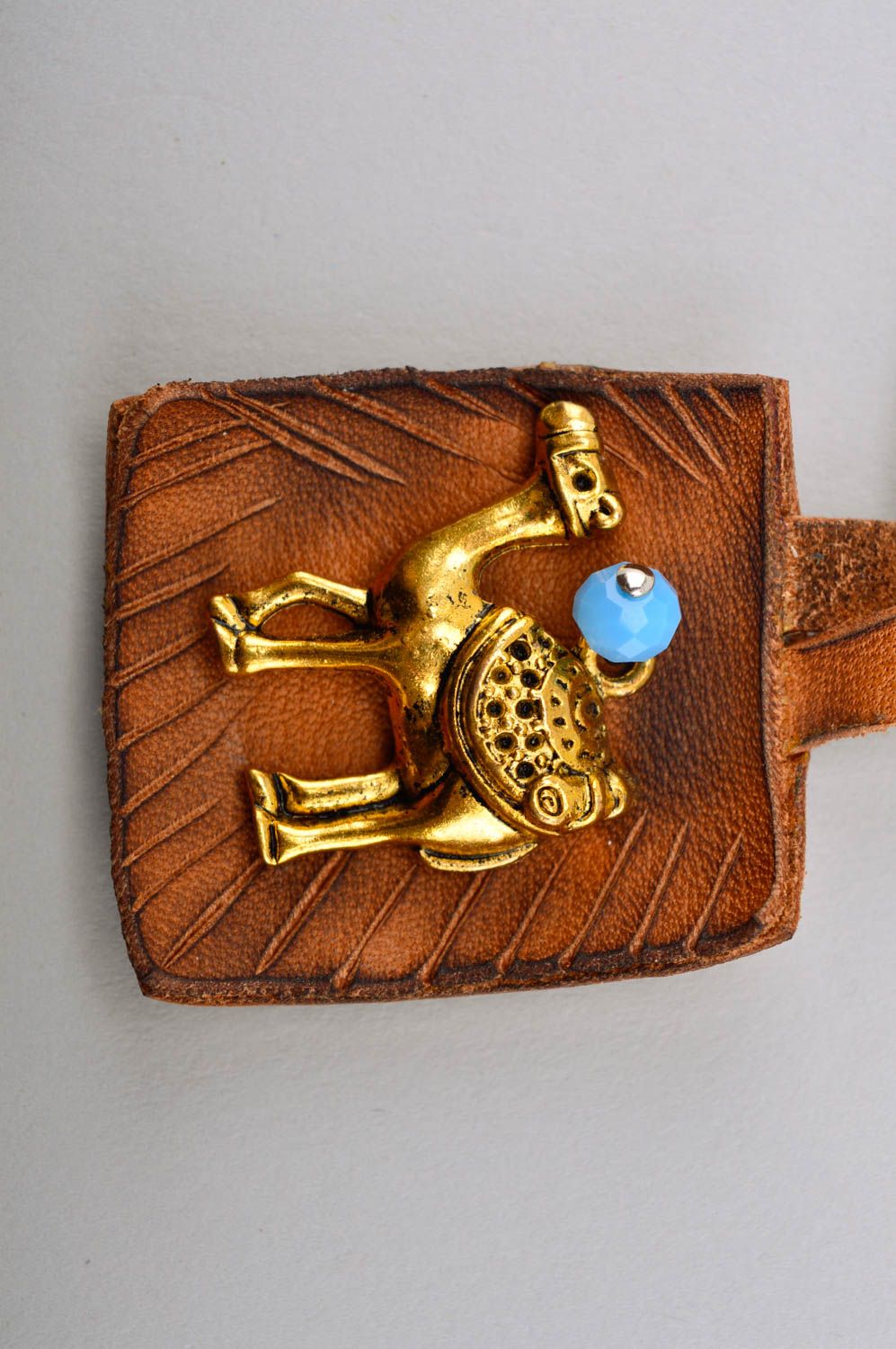 Handmade pendant designer accessory leather jewelry leather pendant unusual gift photo 3