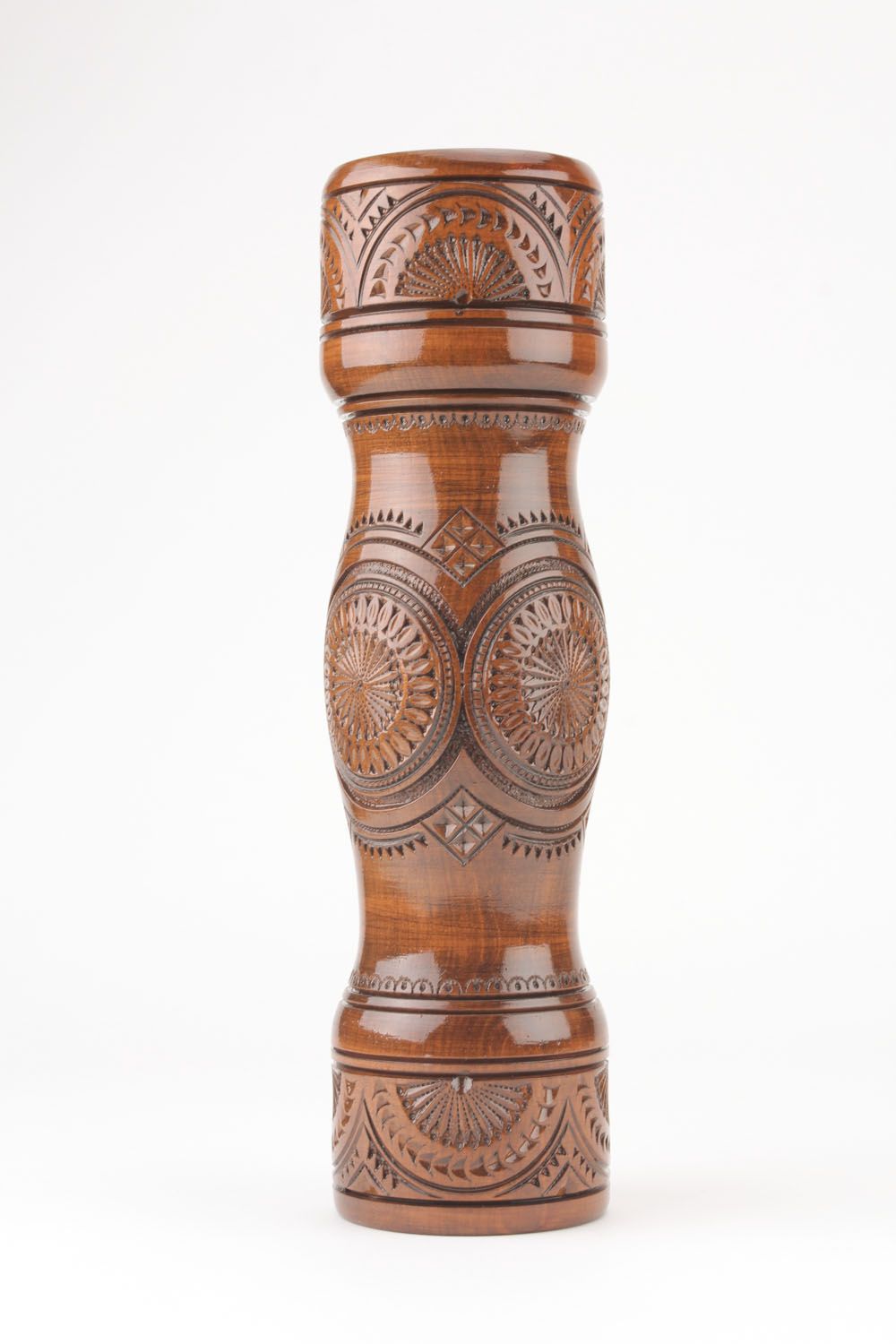 Holz Vase mit Muster foto 2