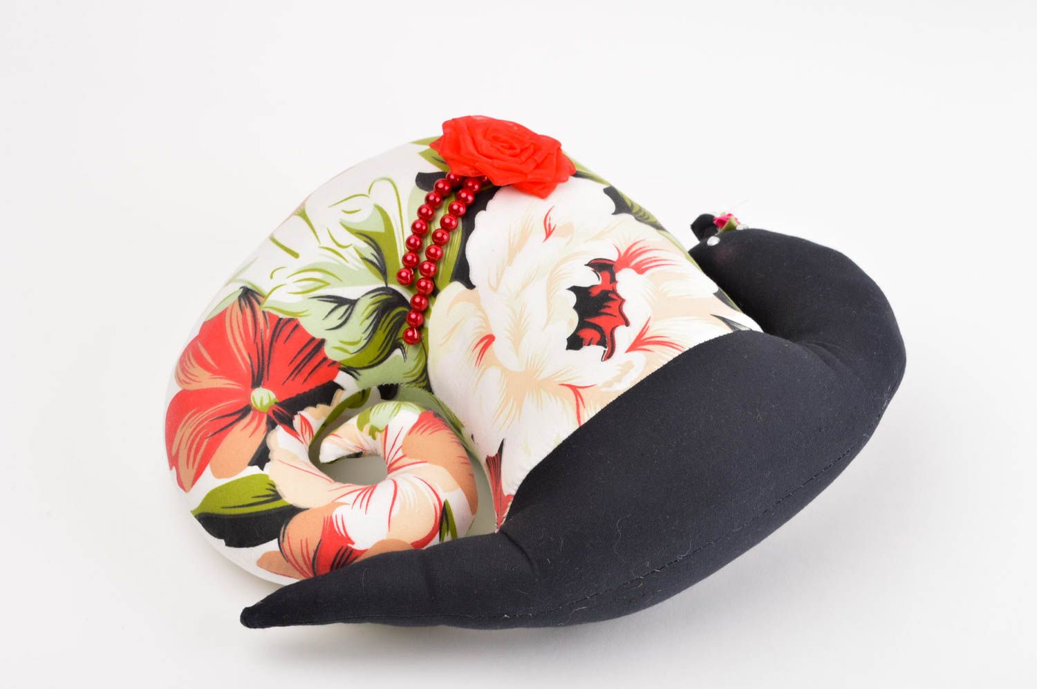 Peluche escargot faite main Jouet enfant Cadeau original coton motif floral photo 4