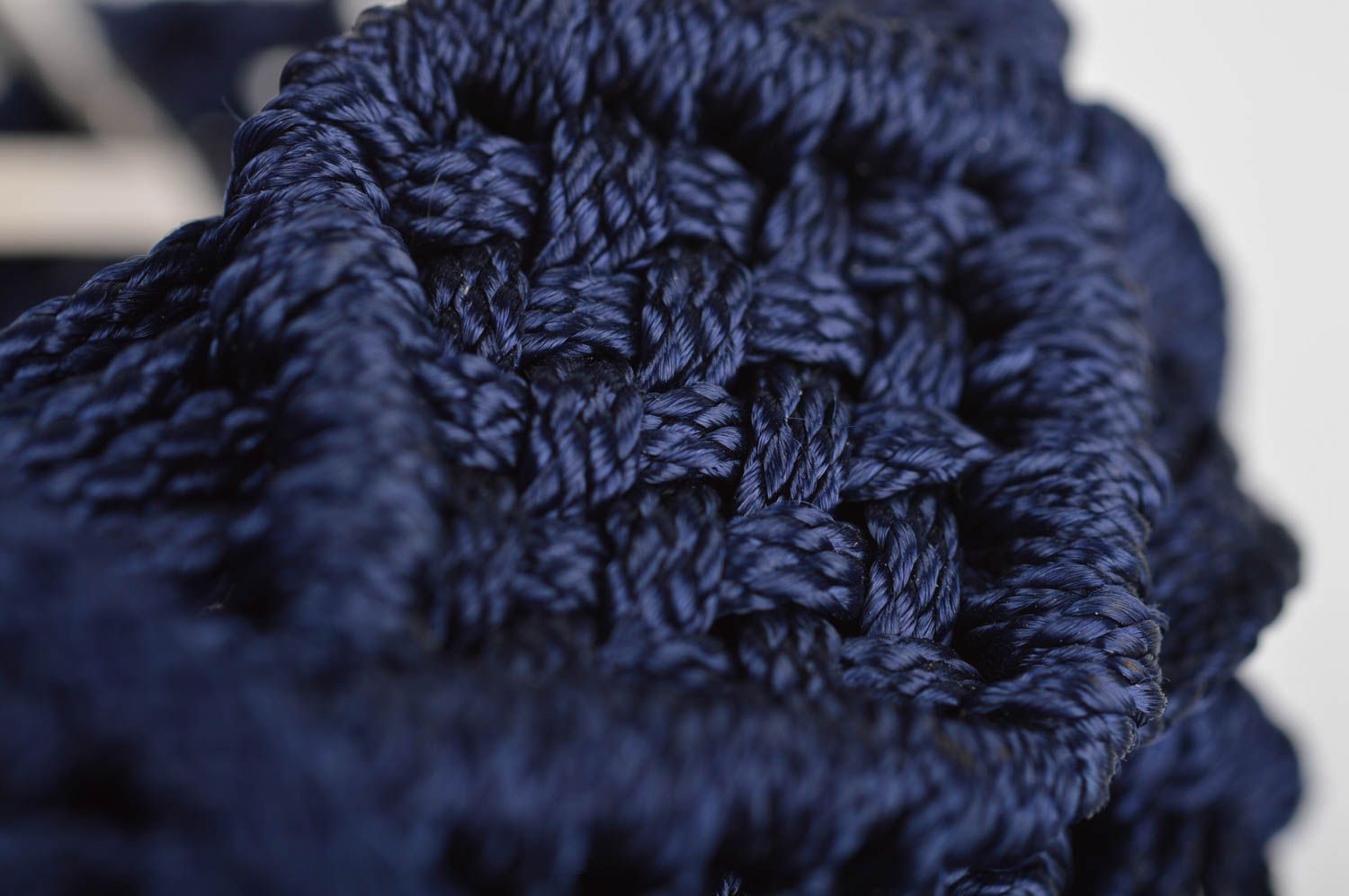 Пояс из шнурков плетеный ручной работы женский синий темный с пряжкой стильный фото 5