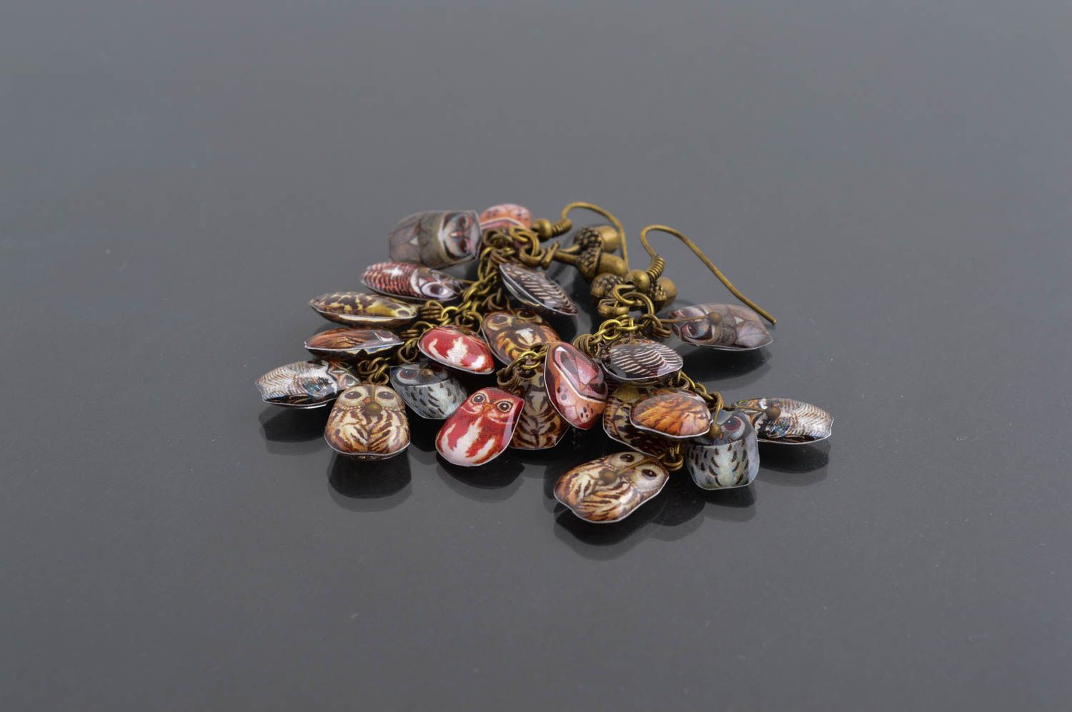 Симпатичные серьги ручной работы серьги из металла элитная бижутерия Совы фото 1