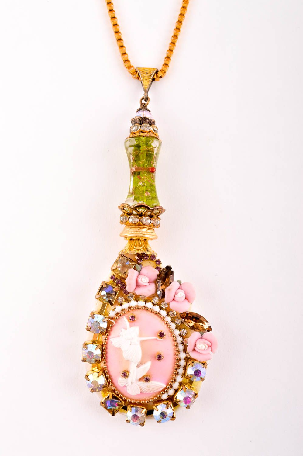Handmade pendant unusual pendant for women designer accessory with stones photo 3