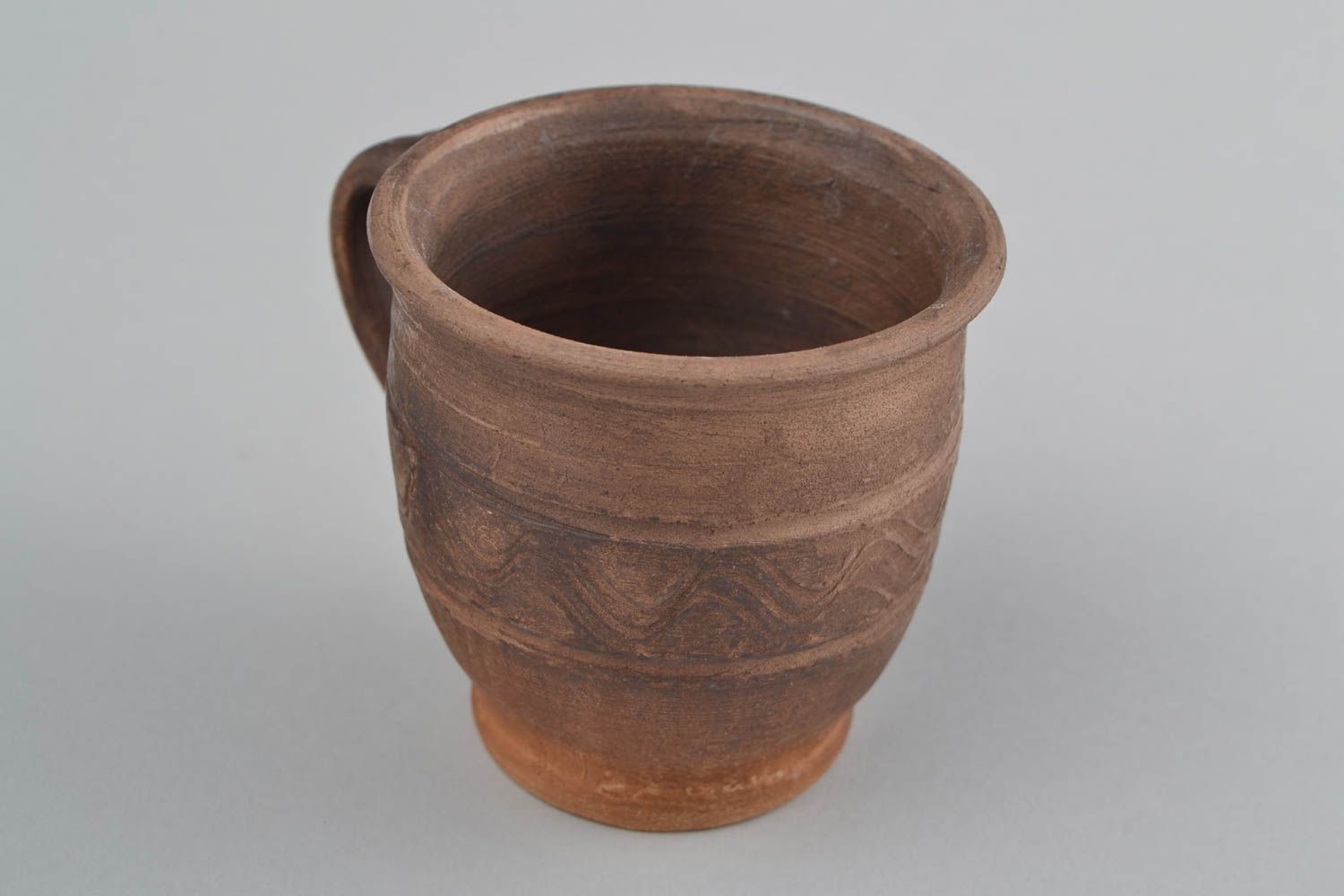 Taza cerámica hecha a mano marrón bonita original para té o café 200 ml foto 3