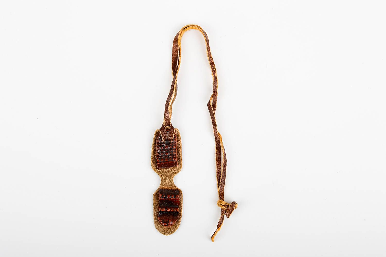 Ceramic accessories handmade pendant beautiful leather necklace women pendant  photo 1