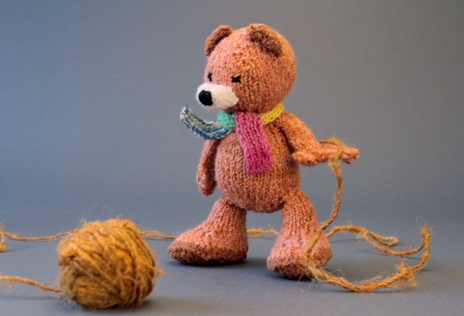 Soft toy Bear with a funny scarf photo 5