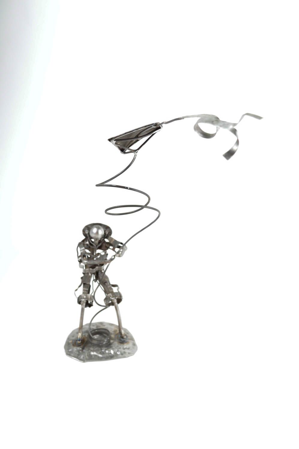 Figurine métal faite main Statuette design cerf-volant Déco maison originale photo 3