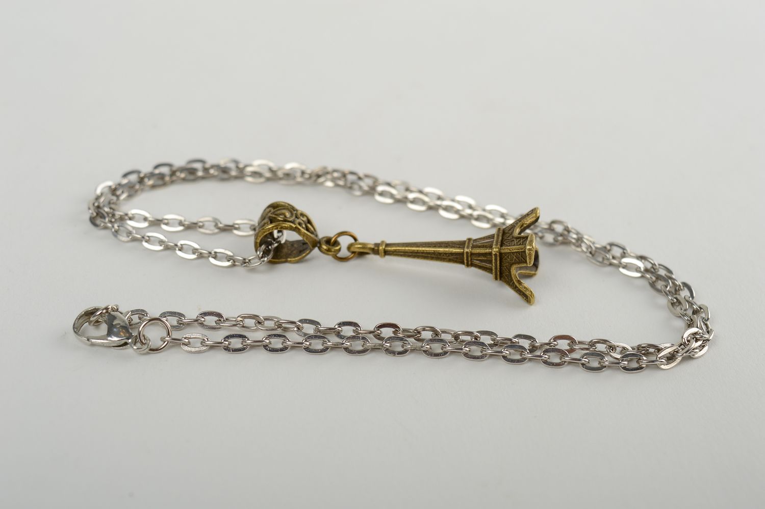Handmade vintage pendant of chain metal pendant elegant accessories for women photo 4
