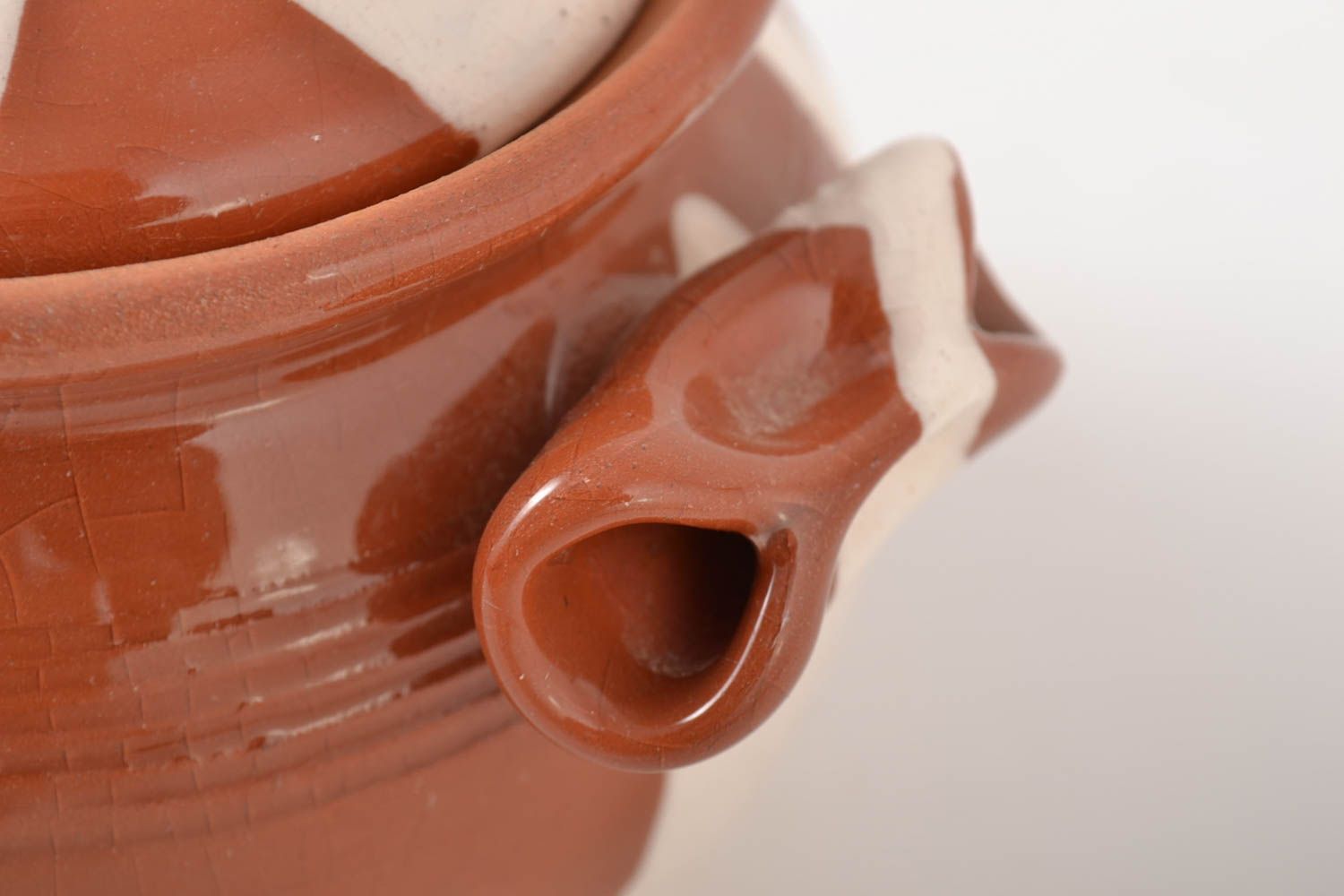 Clay pot handmade dishware ceramic tableware with lid beautiful clay pot 500 ml photo 4