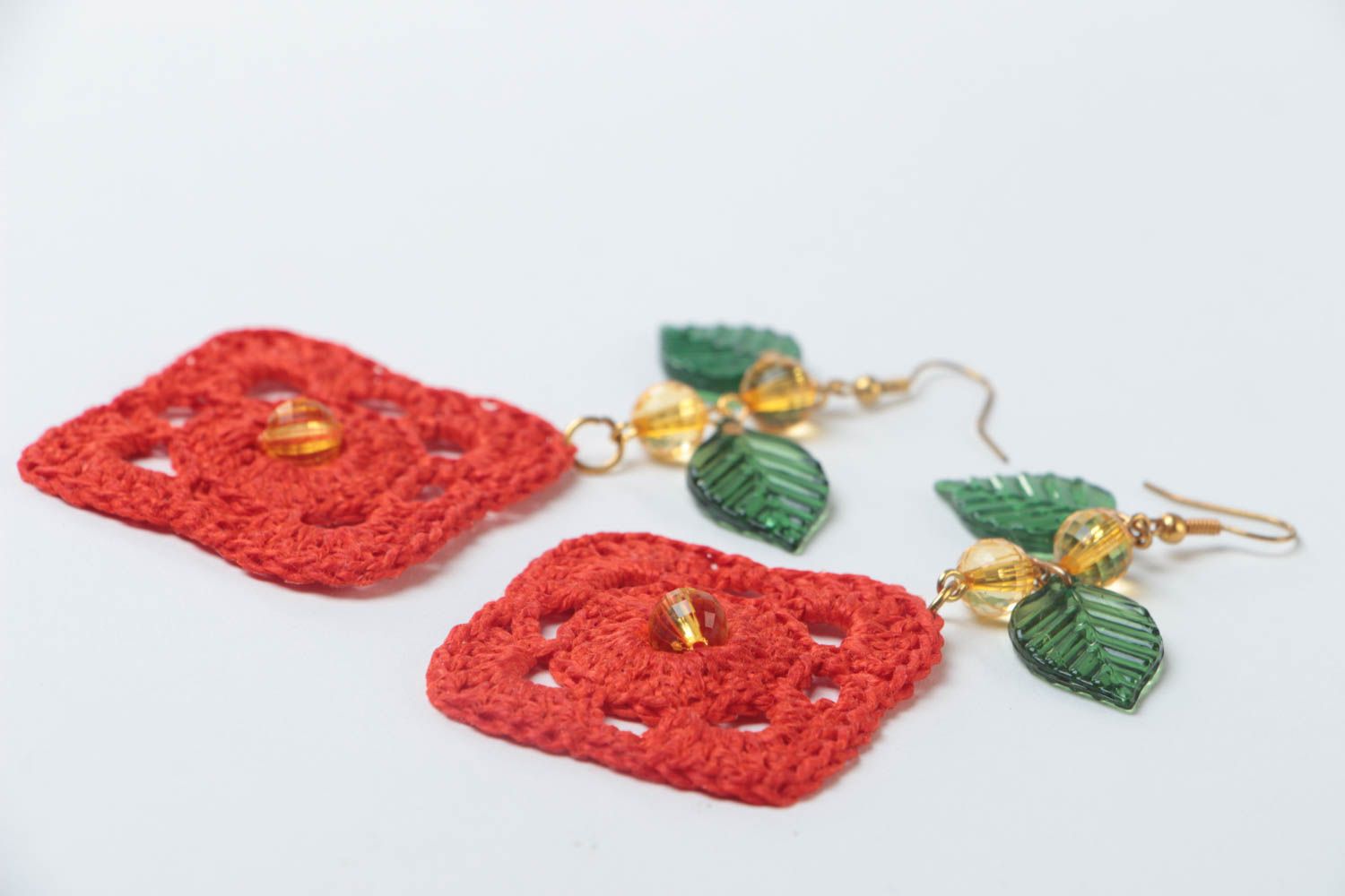 Schmuck Ohrringe handmade Juwelier Modeschmuck in Rot Geschenk für Frauen schön foto 3