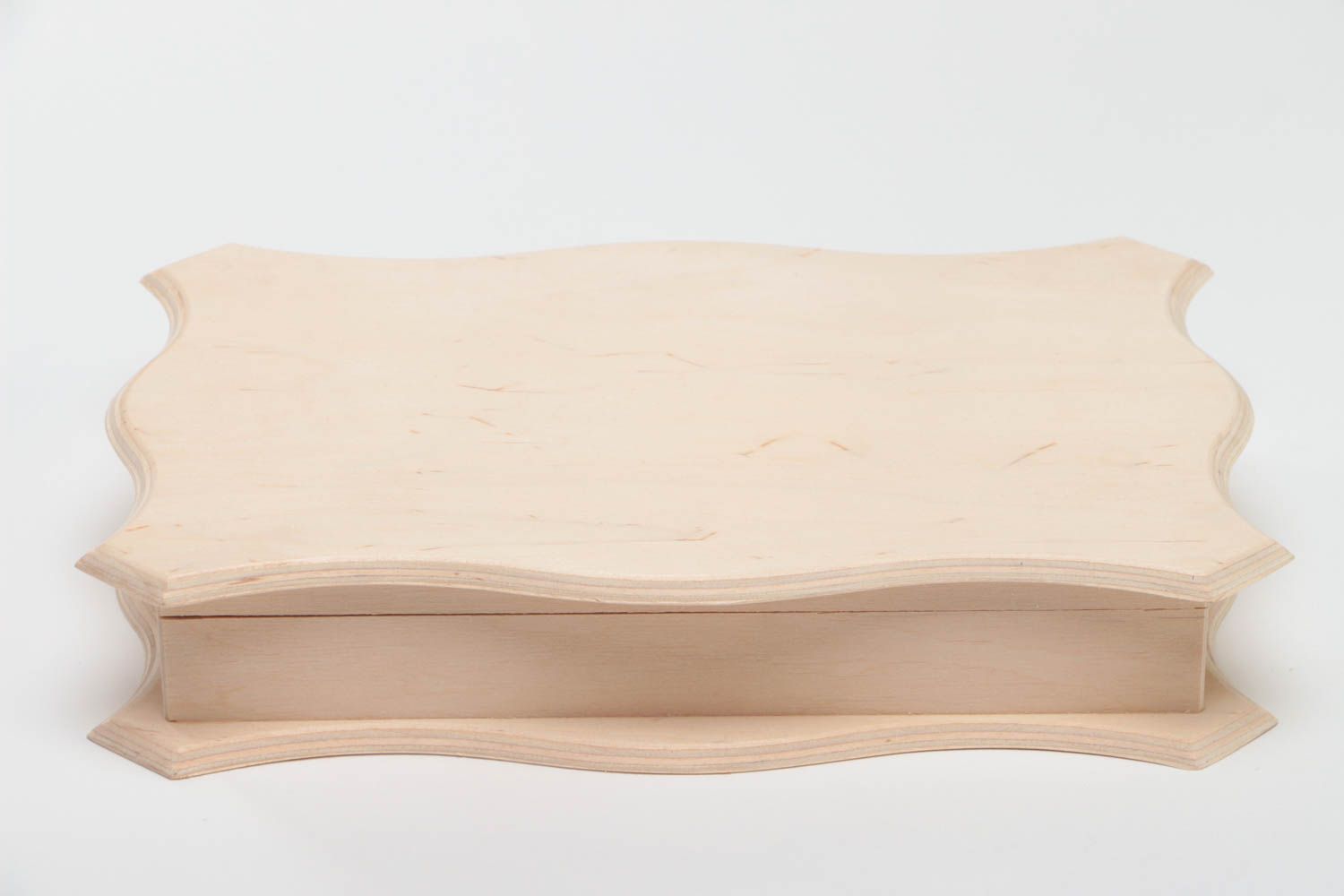 Boîte rectangulaire en bois brut pour serviettage ou à peindre faite main photo 2