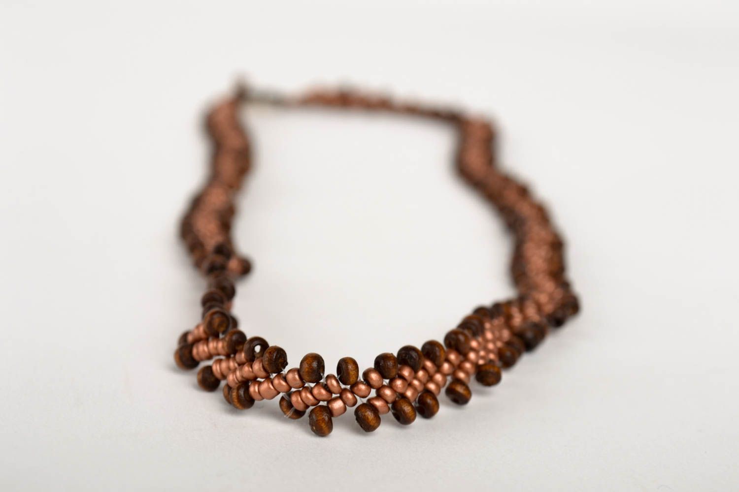 Handmade beautiful necklace designer beaded necklace wooden accessories photo 3