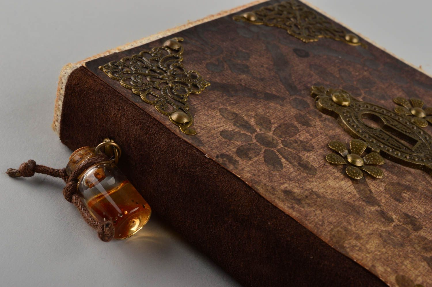 Tagebuch mit Schloss handmade Design Tagebuch individuelles Notizbuch in Braum foto 2