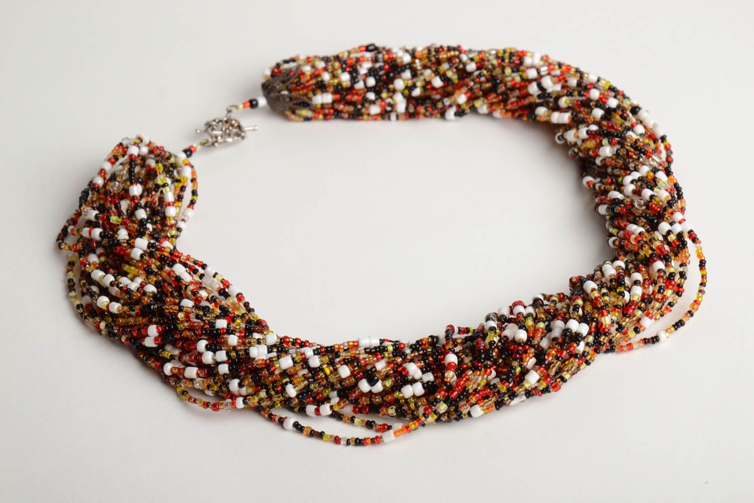 Buntes Collier aus Glasperlen künstlerischer schöner Halsschmuck für Frauen foto 3