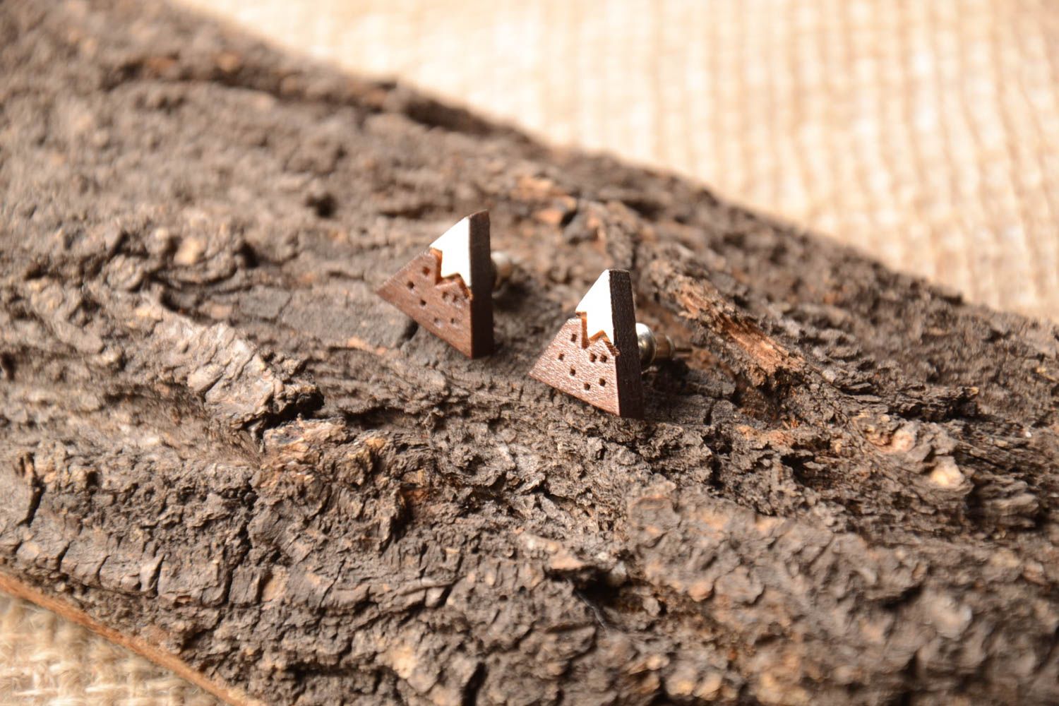 Elite handmade stud earrings wooden earrings artisan jewelry designs gift ideas photo 1