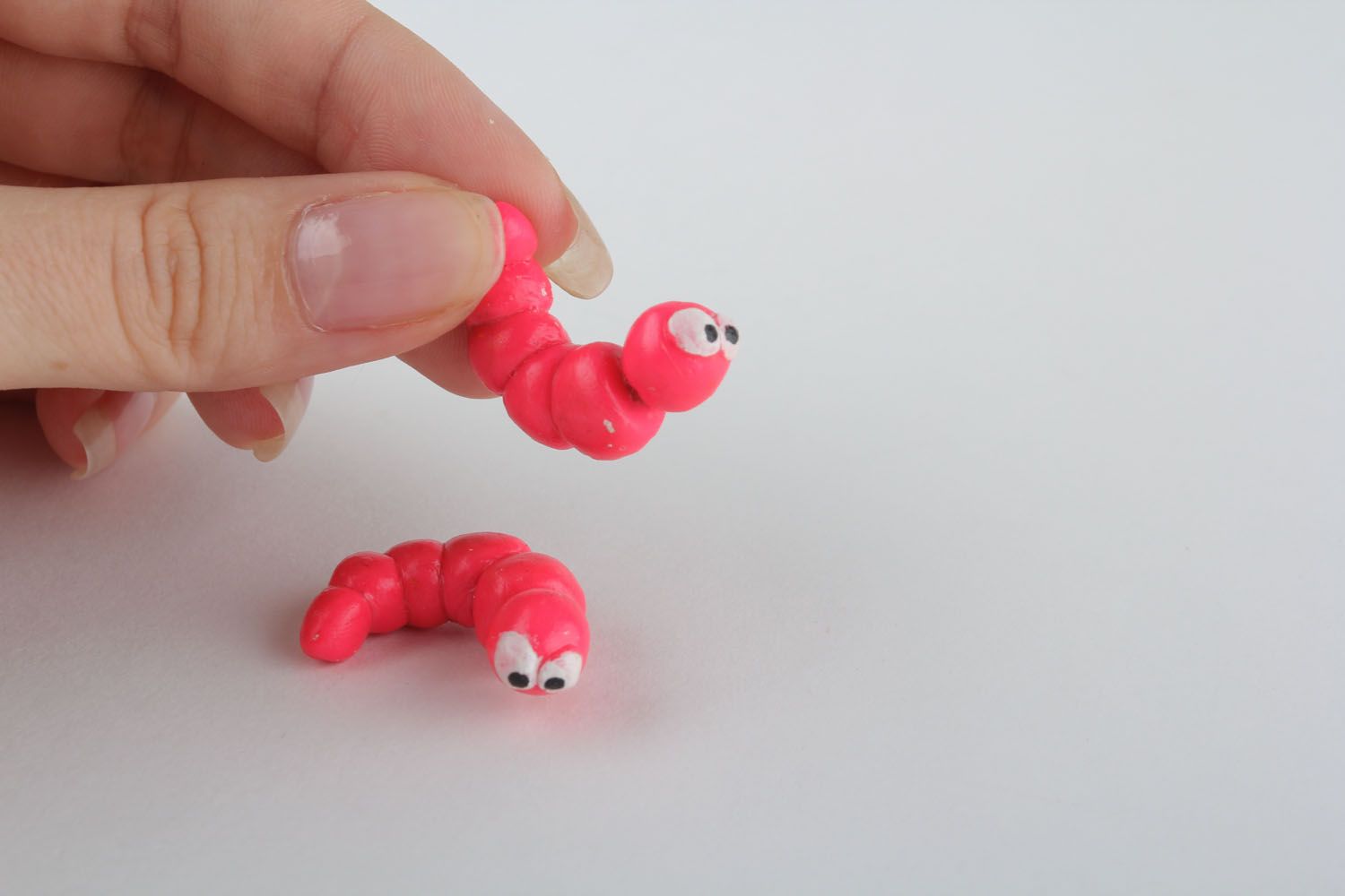 Homemade fake ear plugs Pink Caterpillar photo 5