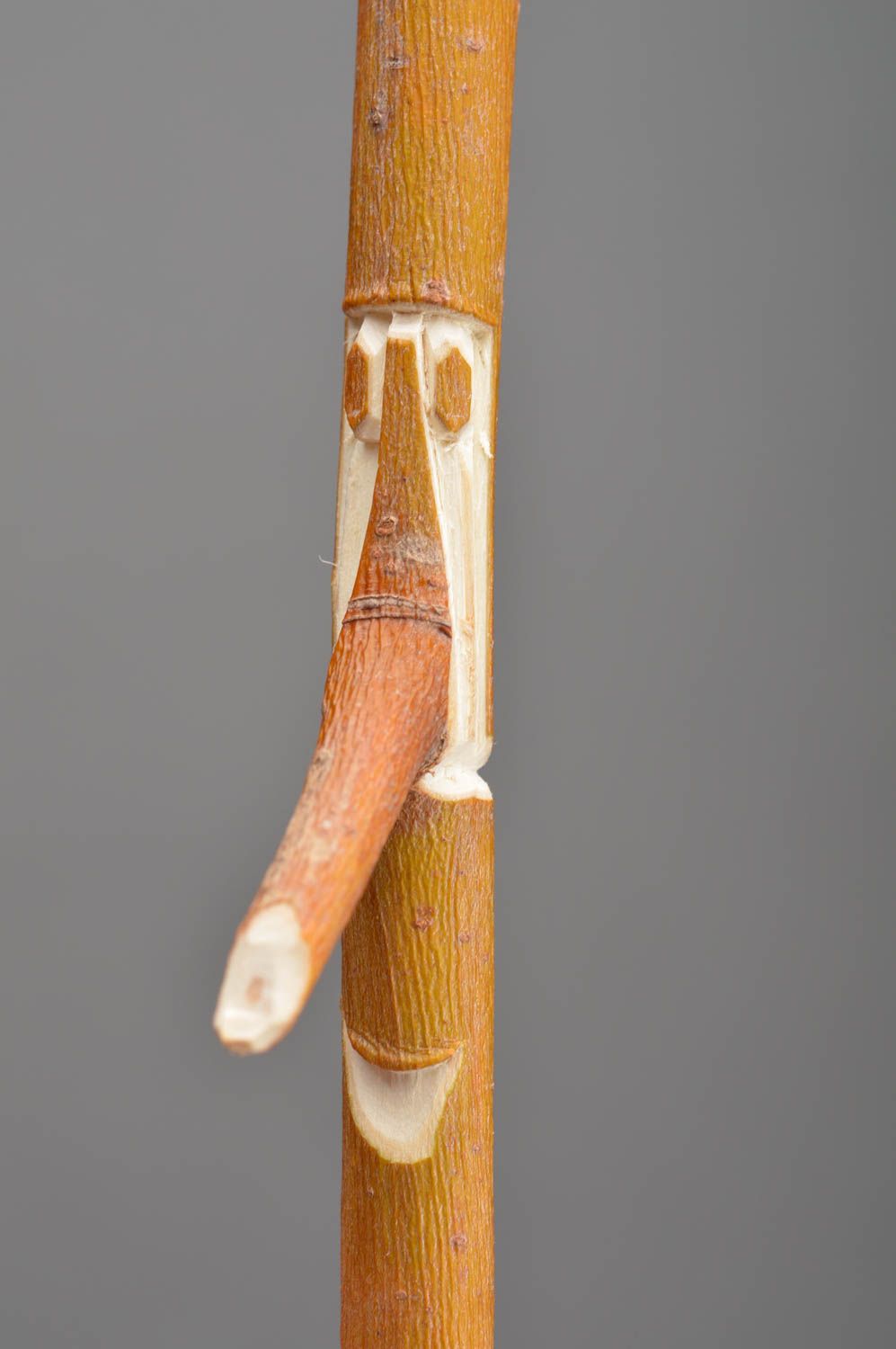 Деревянная ручка ручной работы вырезанная из натуральных материалов подарок  фото 3