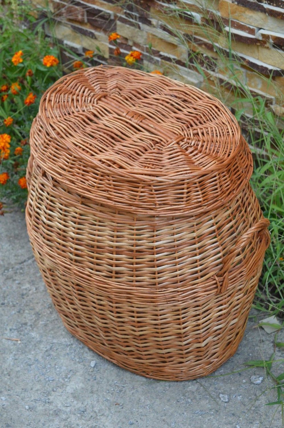 Handmade designer woven basket stylish decorative basket cute basket for laundry photo 1