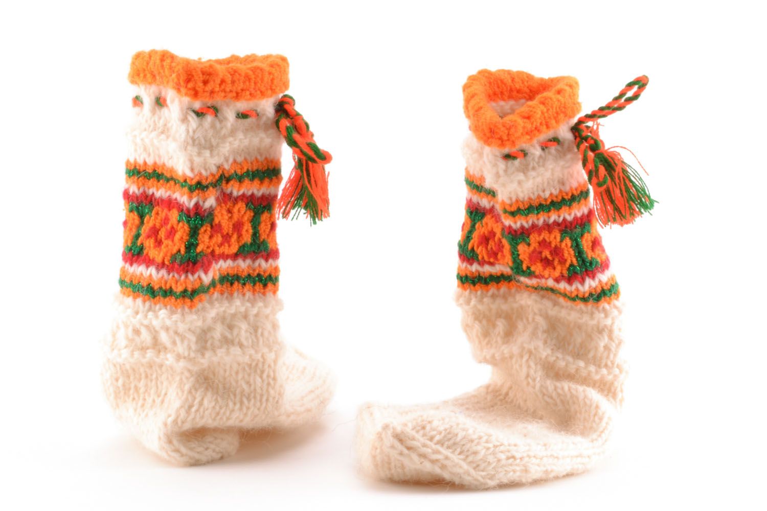 Knitted socks with ornament photo 4