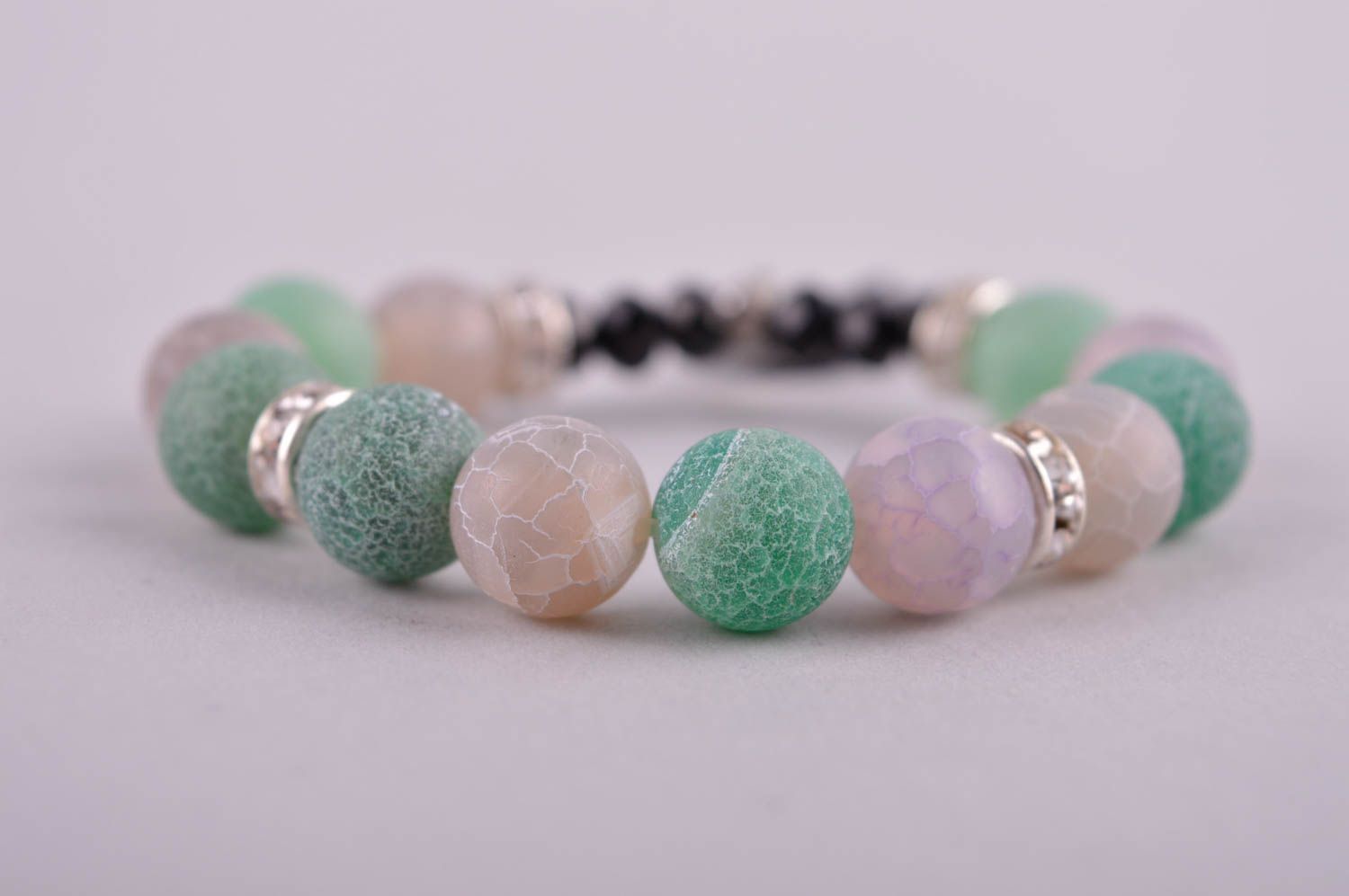 Beaded bracelet handmade accessories bracelet with natural stones womens gift photo 4